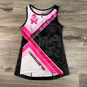 Betty Designs Pink Skull Cycling Tank Size Extra Large